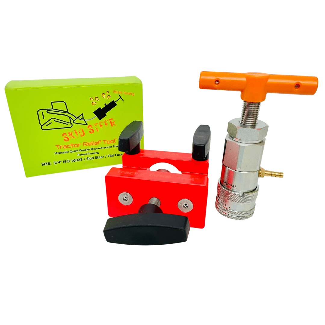3/4" ISO 16028 Flat Face Skid Steer Tractor Relief Tool™ - Both Tools