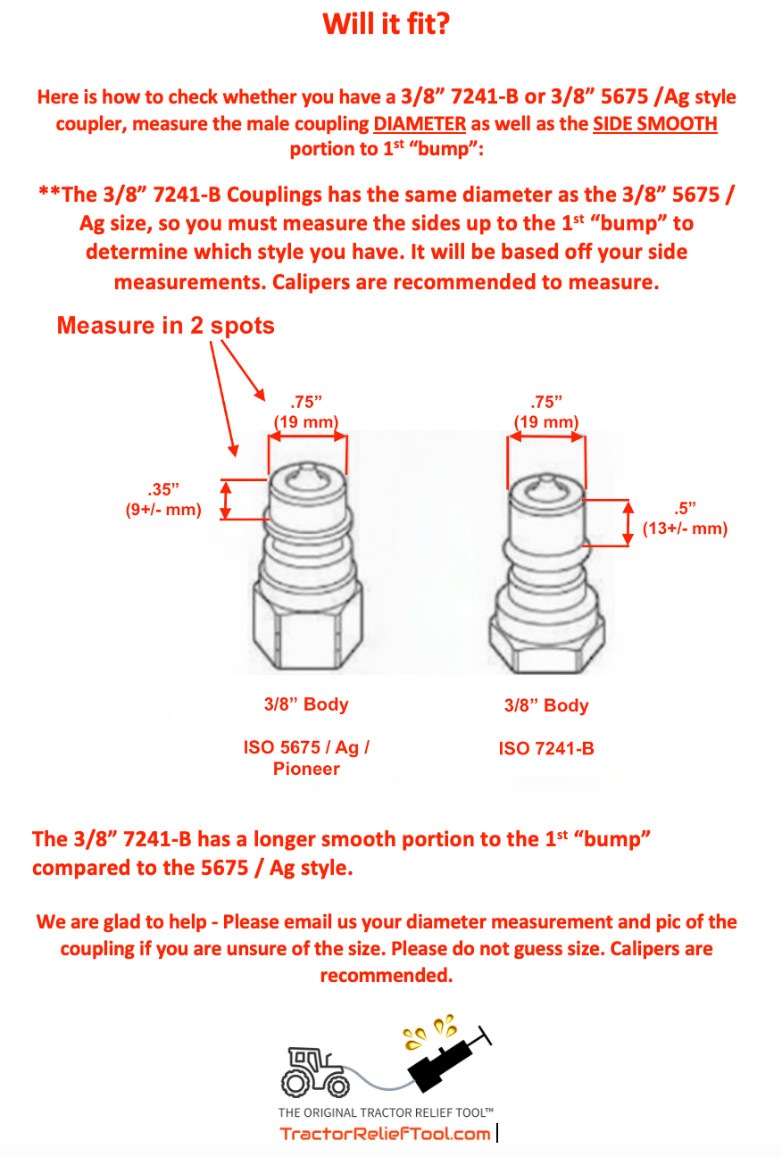 3/8&quot; 5675 / Ag Hydraulic Coupler Decompression Relief Tool 