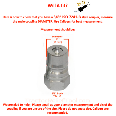 3/8" ISO 7241-B Hydraulic Quick Coupling Pressure Decompression Relief Release Tool