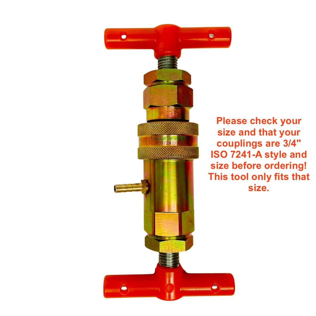3/4" ISO 7241-A Hydraulic Quick Coupler Pressure Decompression Relief Release Tool