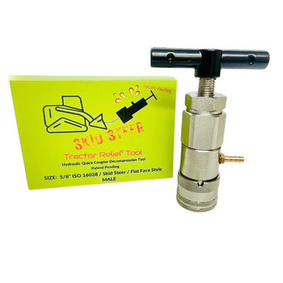 5/8" ISO 16028 Flat Face Skid Steer MALE Hydraulic Quick Coupler Pressure Decompression Relief Release Tool