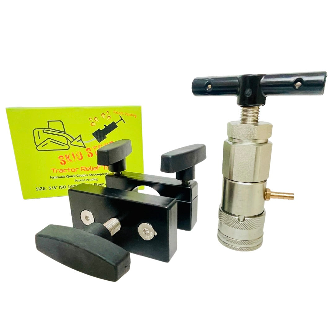 5/8" Both tools - 5/8" ISO 16028 Flat Face Skid Steer MALE and FEMALE Hydraulic Quick Coupler Pressure Decompression Relief Release Tool
