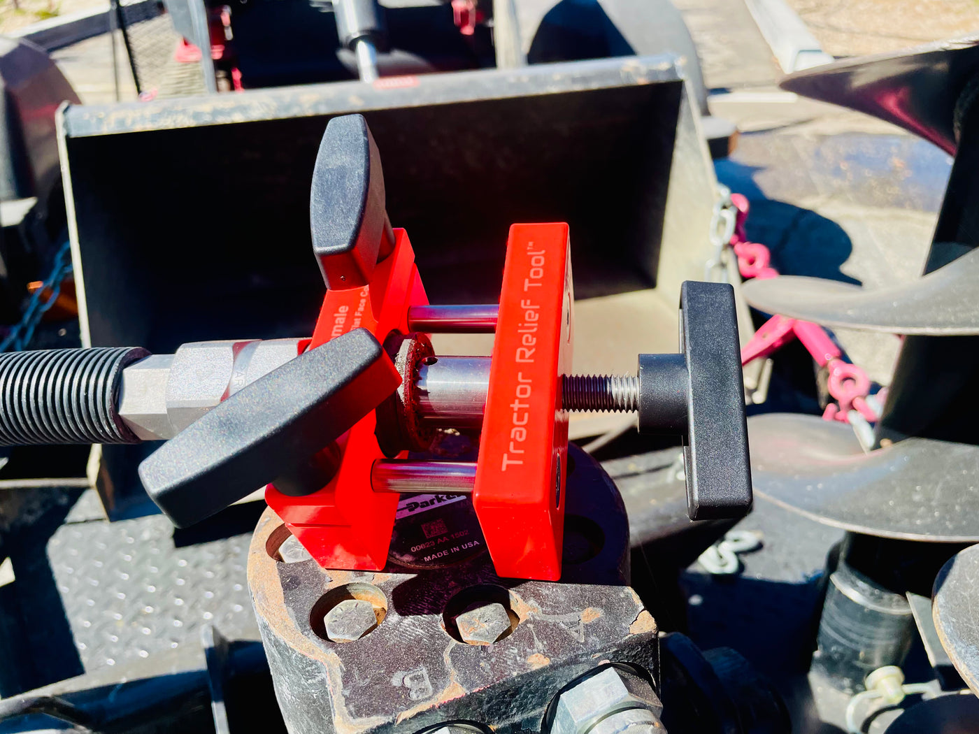 5/8" Both tools - 5/8" ISO 16028 Flat Face Skid Steer MALE and FEMALE Hydraulic Quick Coupler Pressure Decompression Relief Release Tool