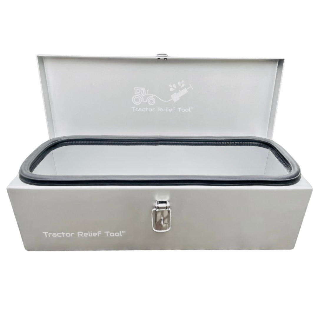 Weatherproof Anodized Aluminum Tractor Tool Box for Kubota, John Deere, Modern Tractors - Universal Fit