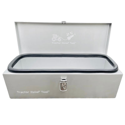 Weatherproof Anodized Aluminum Tractor Tool Box for Kubota, John Deere, Modern Tractors - Universal Fit